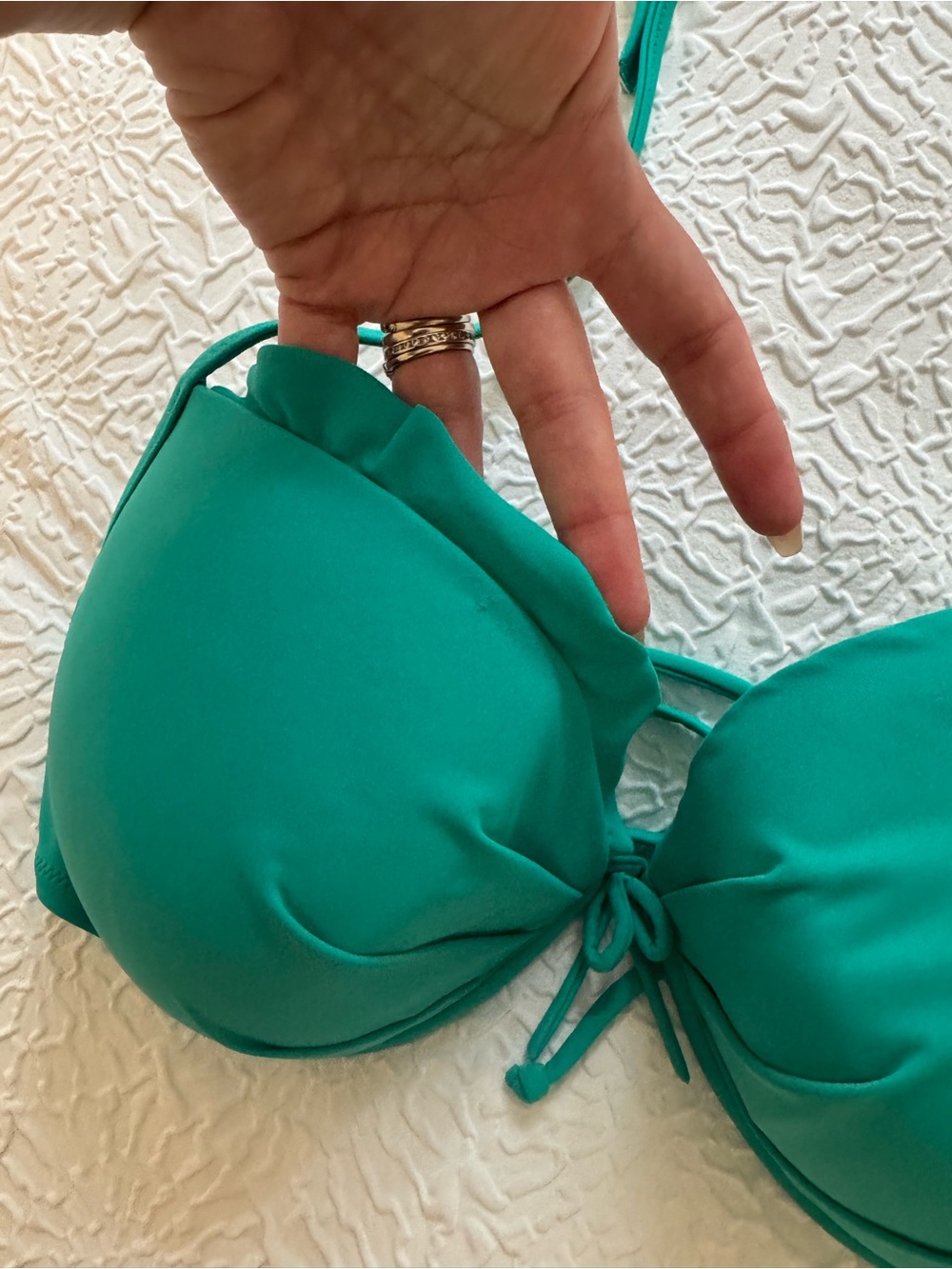 Victoria’s Secret Underwire Push-Up Swim Top Green 36DD - Picture 2 of 6